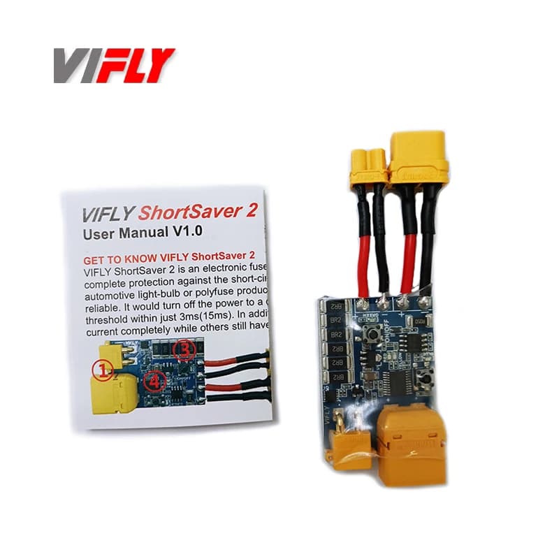 VIFLY ShortSaver 2 Smart Smoke Stopper Power Button Switch Electronic Fuse To Prevent Short-Circuit Over-Current 2-6S XT30 TX60 4