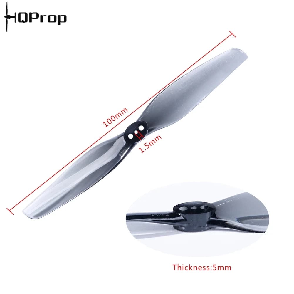 HQPROP T4X2.5 Grey 4025 2-Blade PC Propeller for RC FPV Racing Freestyle 4inch Toothpick Micro Long Range LR4 Drones Explorer 4