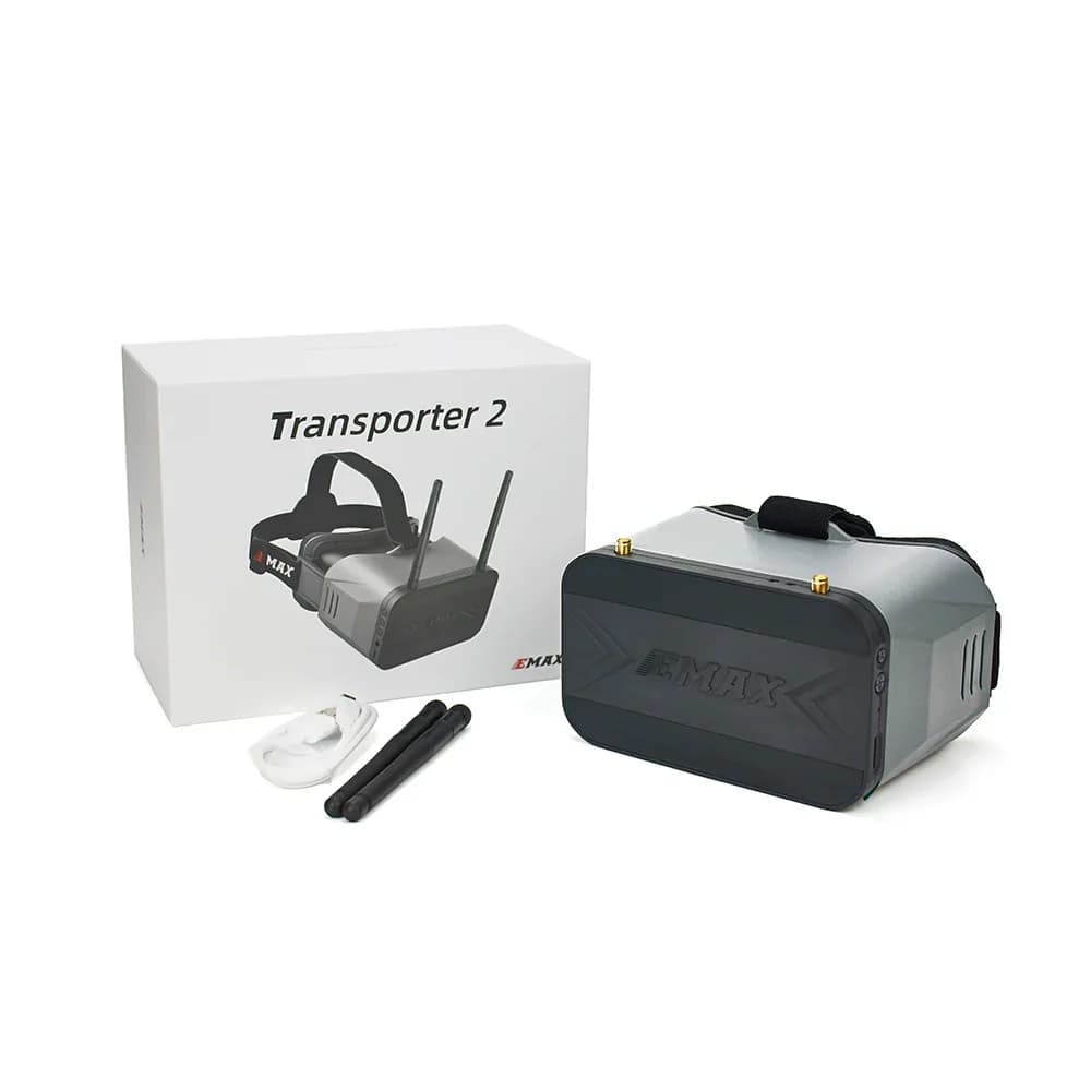 EMAX 5.8G 4.3 Inch 800*480 Transporter2 Goggle Analog FPV Goggles with DVR  and Dual Antennas for FPV Racing Drone 6