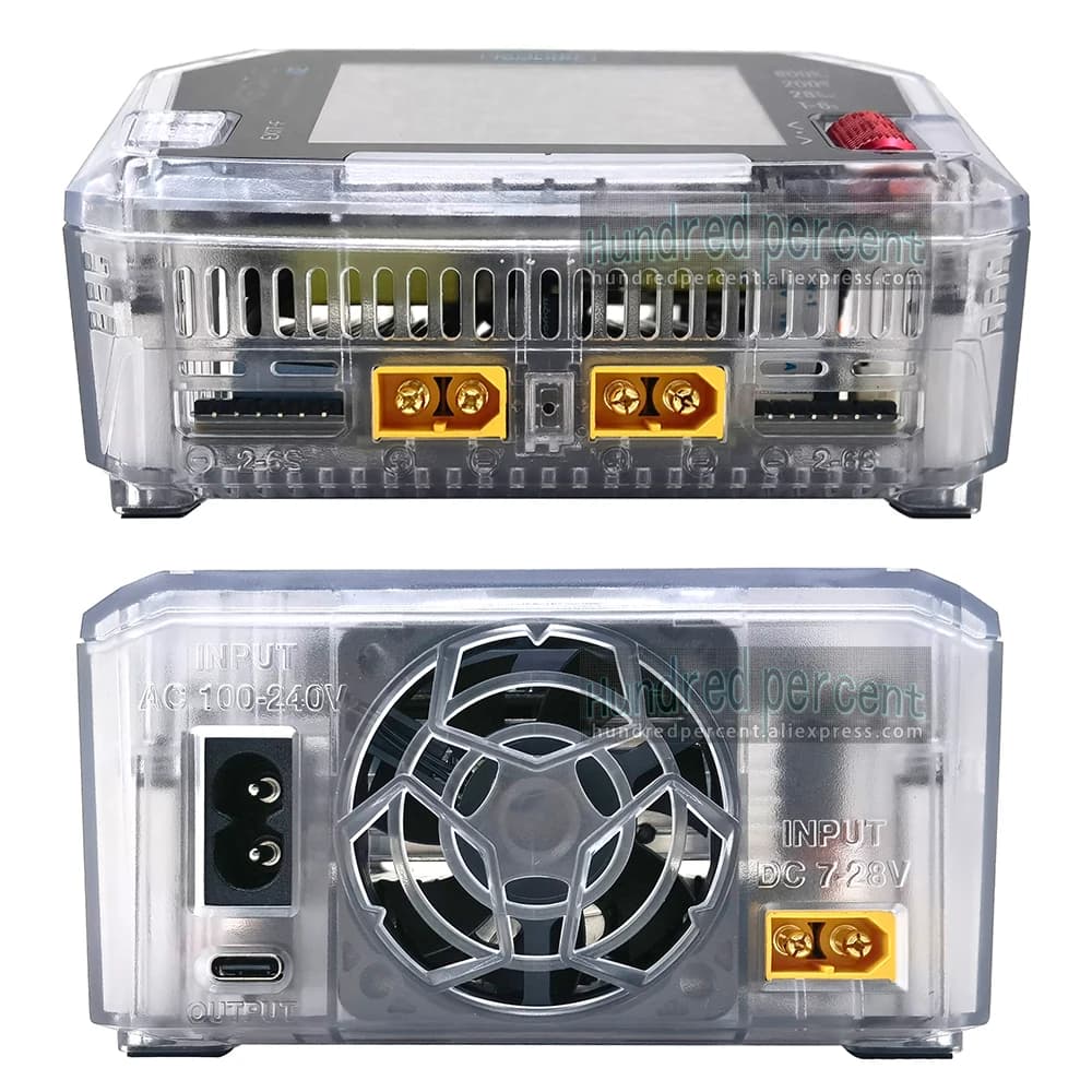 ToolkitRC M6DAC V2 TRN Charger 2CH AC200W Transparent Color DC800W IPS Model Toy Car Lithium Battery Charging 1S 2-6S LiPo LiHv 6