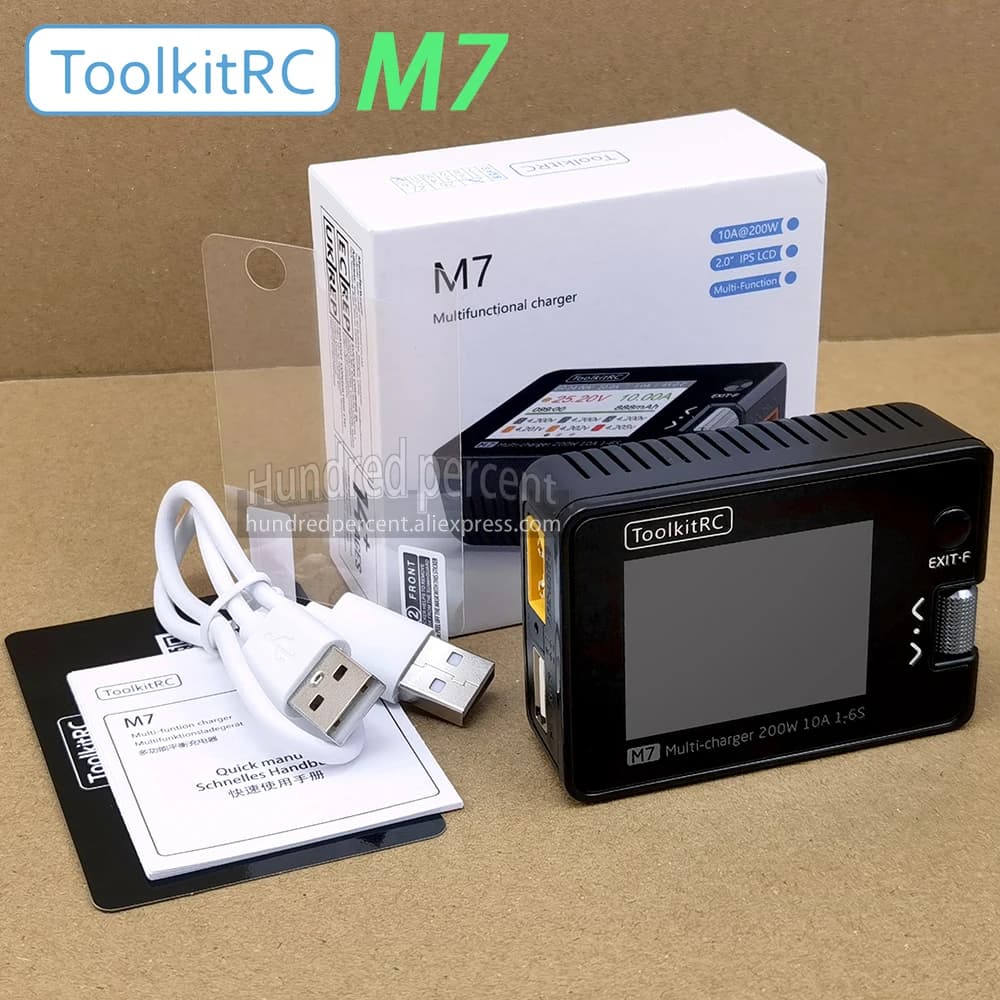 ToolkitRC M7 Charger Intelligent Discharge Lithium Battery 1S 2S 3S-6S Server ESC Receiver Detection IPS Model Toy Accessories 6