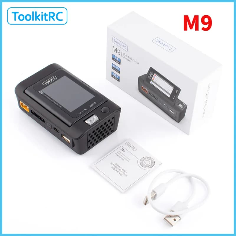 ToolkitRc M9 600W RC Model Balance Lipo LiFe Battery Charger 20A DC Smart Charger with Audio Function USB Fast Charing