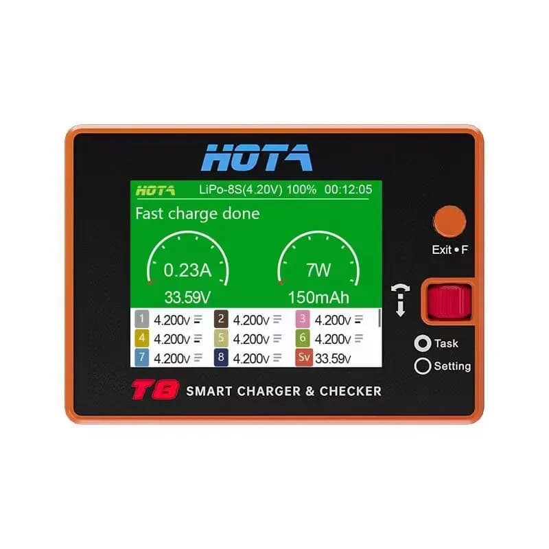 HOTA T8 Balanced Charger 1~85 650W 22A Model Aircraft Lithium Battery High Power Magnetic Multi Function 6