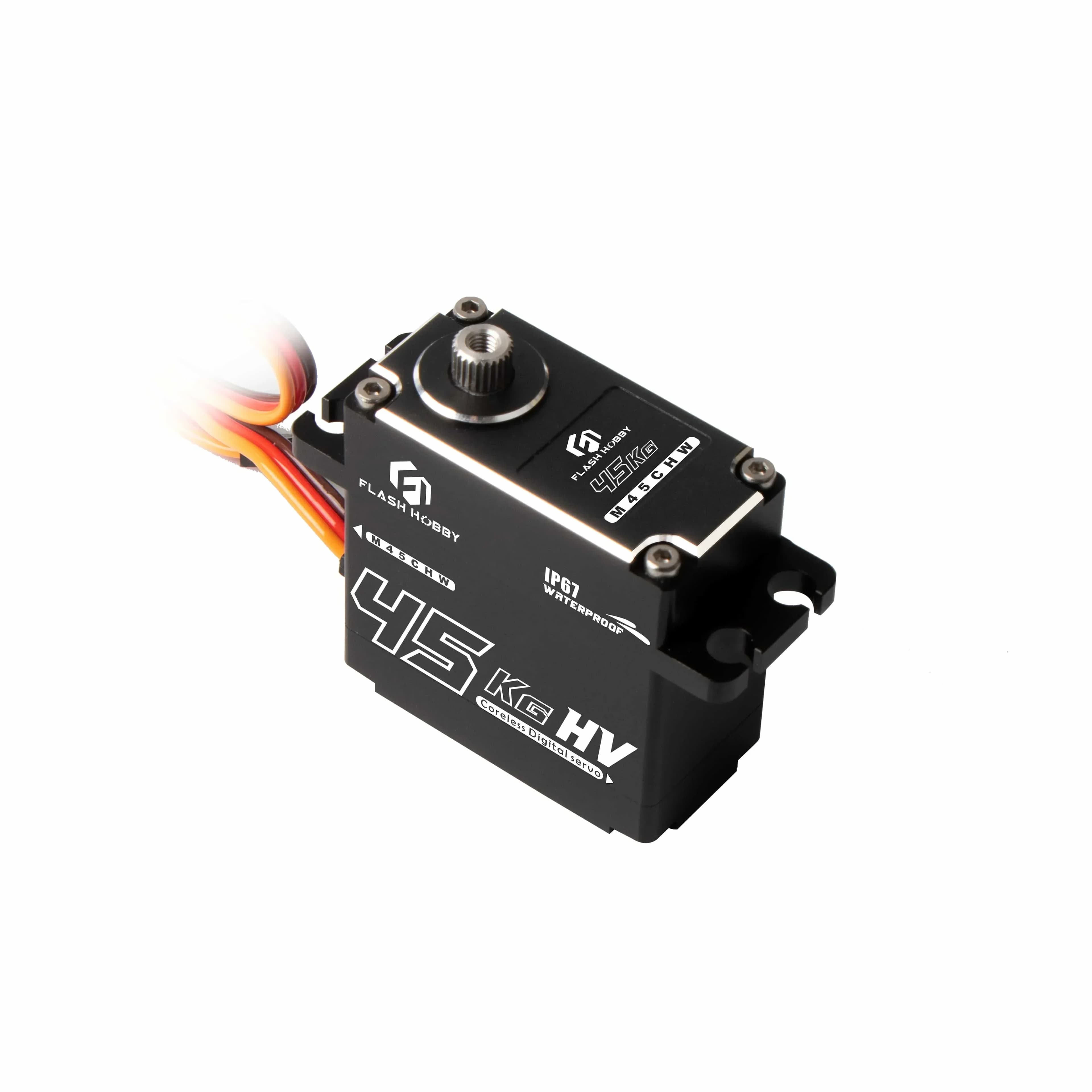 Flashhobby M45CHW 45kg Digital IP67 Waterproof Standard 180 Degree Servo for Drone UAV RC Car Robot Arm Boat Helicopter Airplane 3