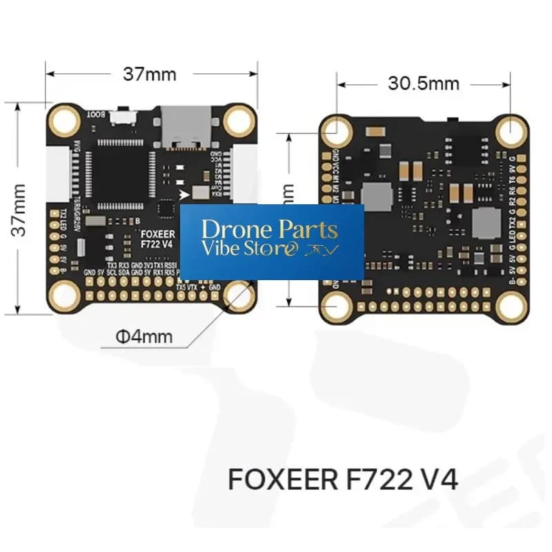 Drone Parts Foxeer F722 V4 Flight Controller For RC Drones 5V 3A 3 6S Low Delay X8 Configuration Remote Tuning Adjustable 4
