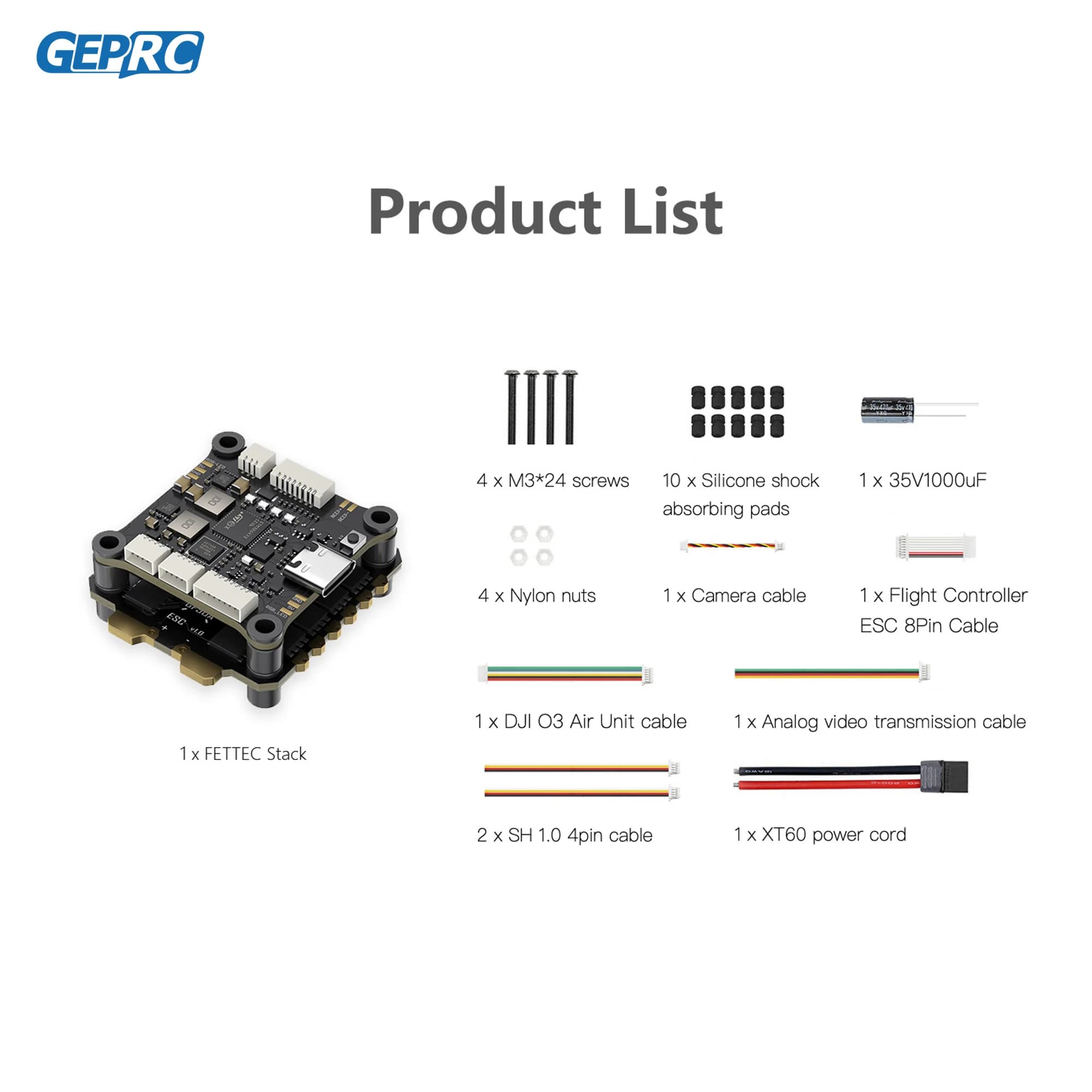 GEPRC Fettec G4 Alpha GF50A FPV Stack G473 Flight Controller FETTEC S2M Dshot2400 GF50A 4IN1 ESC for FPV Freestyle Drone Model 6