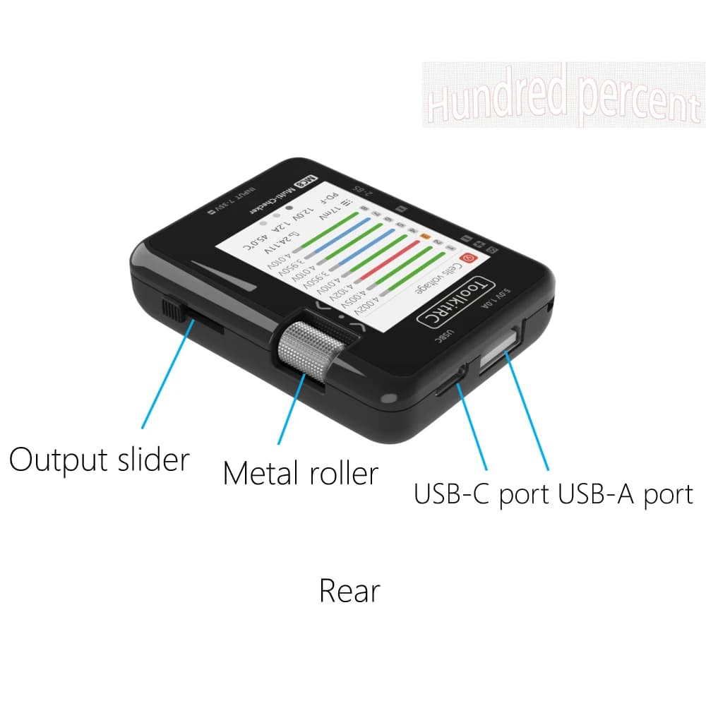 ToolkitRC MC8 Mini Size Cell checker 32 Bit 2-8S Battery Multi-Checker PWM Output PPM SBUS Readout With USB-C Fast Charging 4