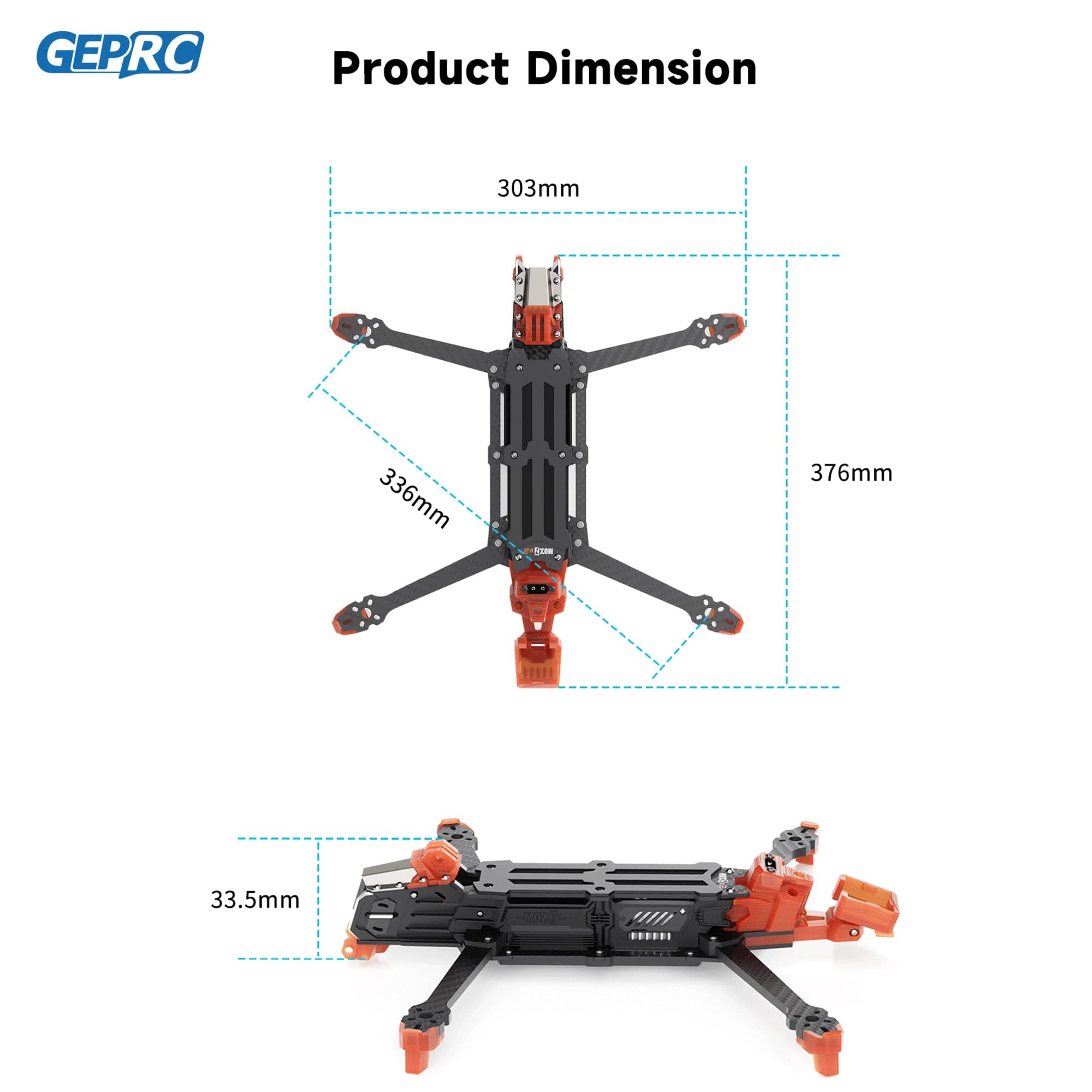 GEPRC GEP-MOZ7 V2 Frame Parts Propeller Accessory Base Quadcopter FPV Freestyle RC Racing Drone MOZ7 V2 5