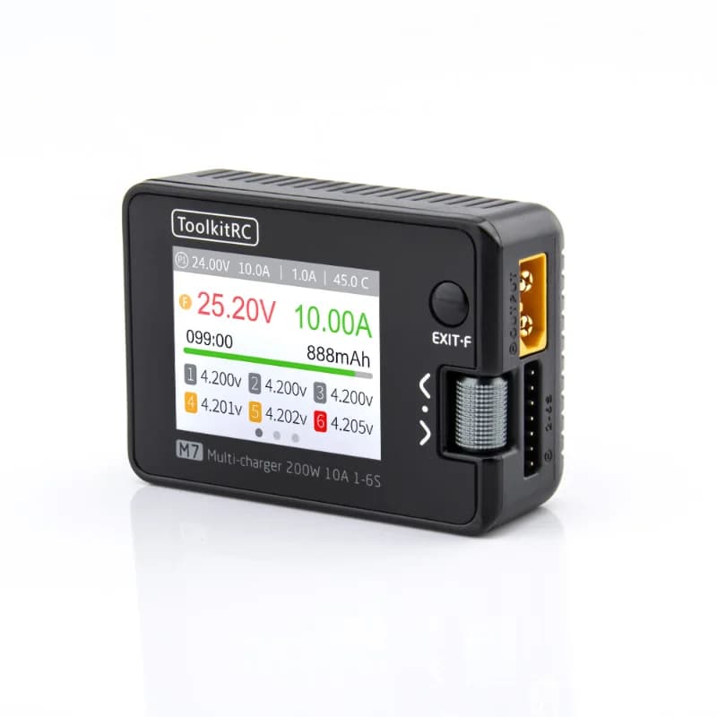 ToolkitRC M7 Balance Charger Discharger Multi Function Charger for 1-6S Lipo Battery RC Airplanes Fixed-Wing Lithium Battery 6