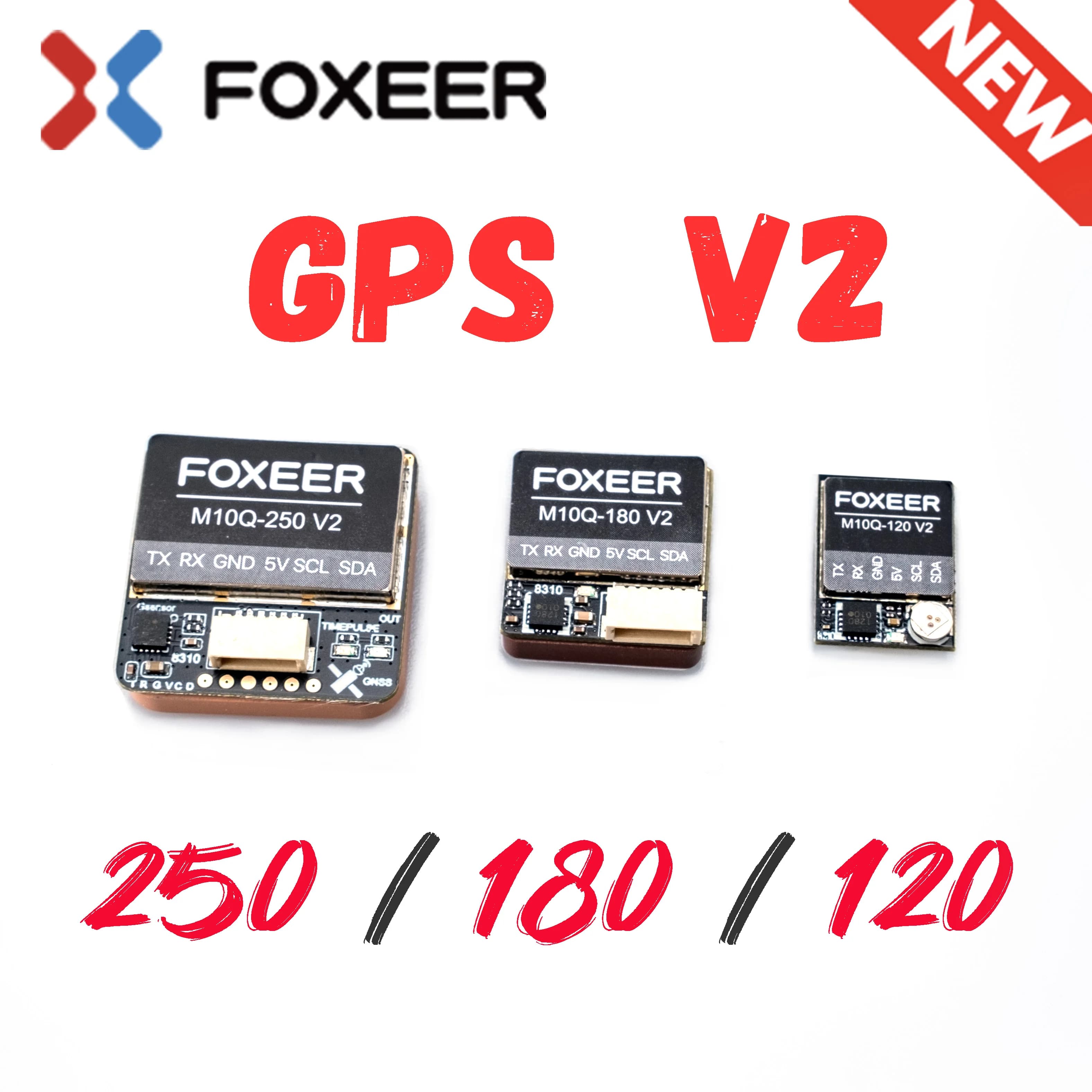 Foxeer M10Q-120 V2 / M10Q-180 V2 / M10Q-250 V2 M10 Dual Protocol GPS FPV Built-in QMC5883 Compass For FPV RC Airplane Drone