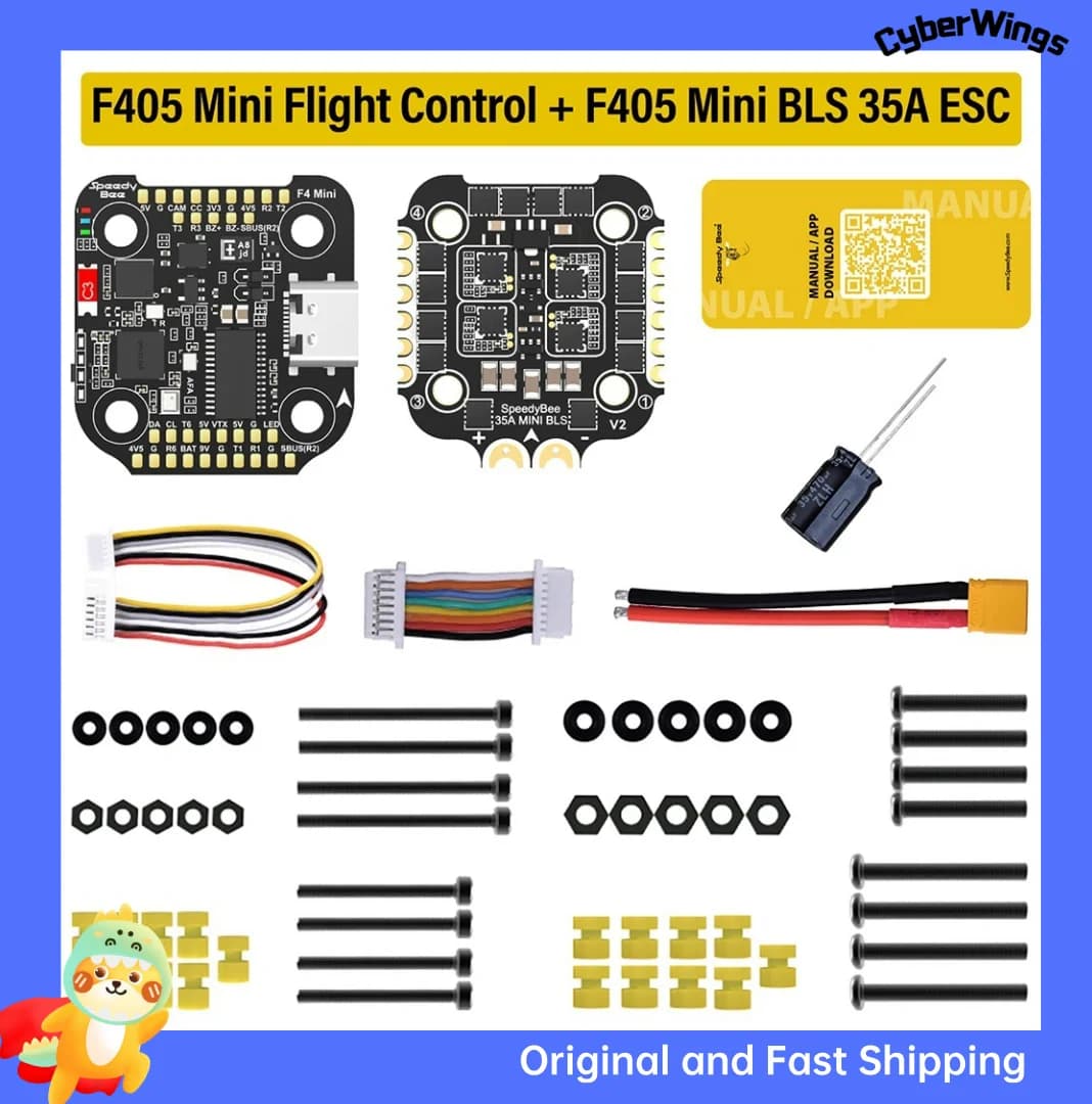 SpeedyBee F405 Mini Flight Controller BLS 35A ESC Mini V2 20x20 Stack for RC FPV Freestyle Racing 6