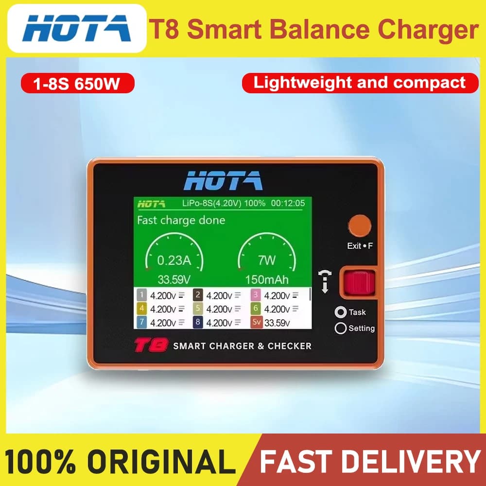 HOTA T8 Balanced Charger 1~85 650W 22A Model Aircraft Lithium Battery High Power Magnetic Multi Function