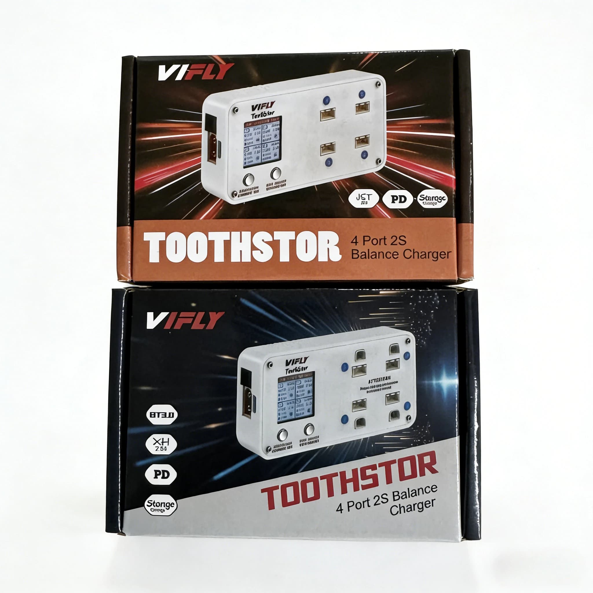 VIFLY ToothStor 2S LiPo Battery Charger 1.5A Output USB-C PD XT60 DC for Whoop Drone