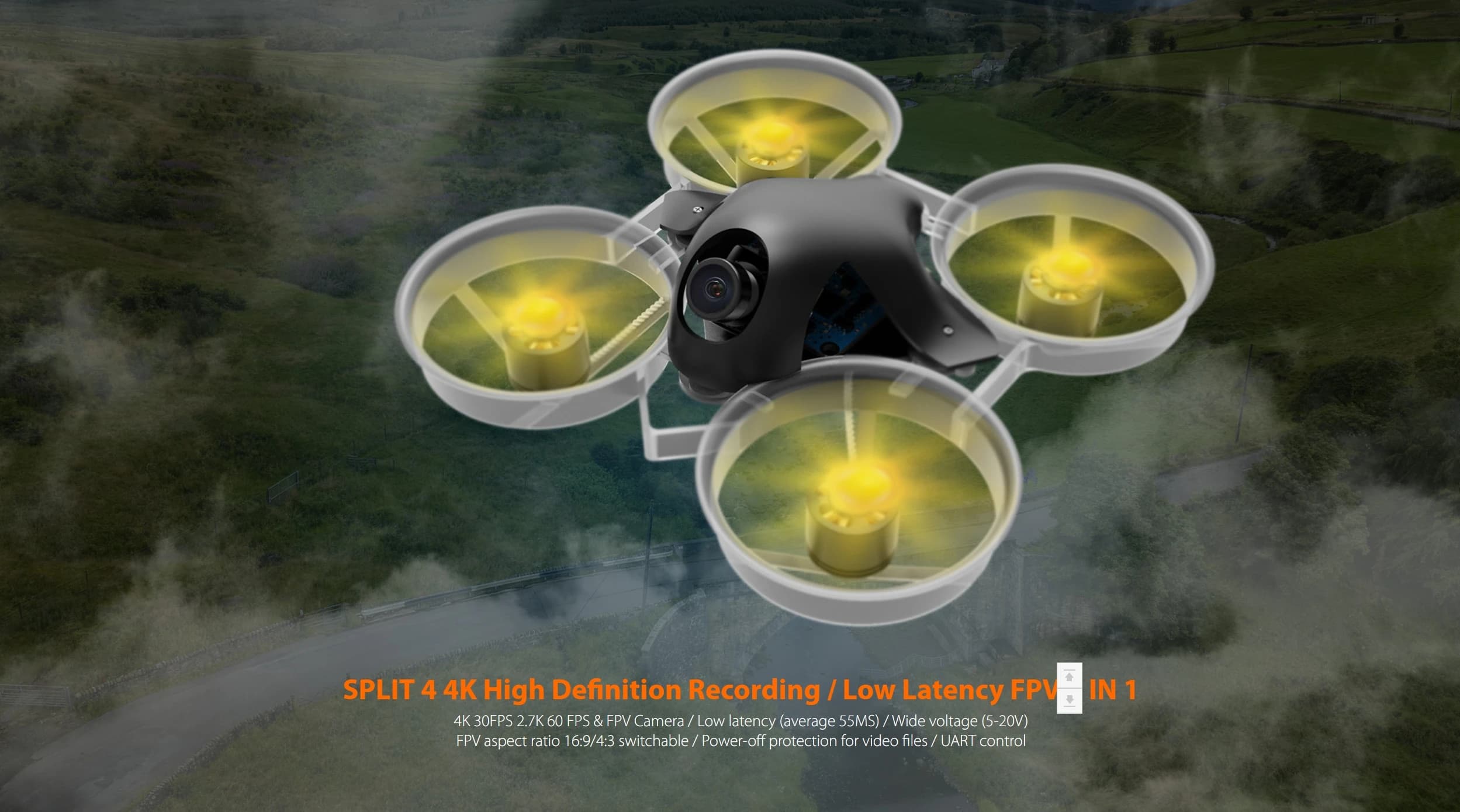 RunCam Split 4 V2 4K FPV Camera 13MP Sensor MP4 File Format for FPV Drone Racing Recording 4