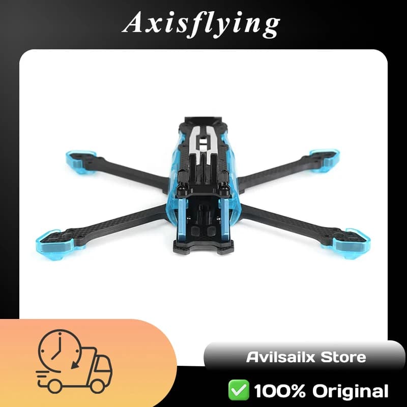 Axisflying Manta 5 SE V2 Kit, 5 Inch Squashed X FPV Racing Freestyle Drone Frame for Long Range & Acro Flying