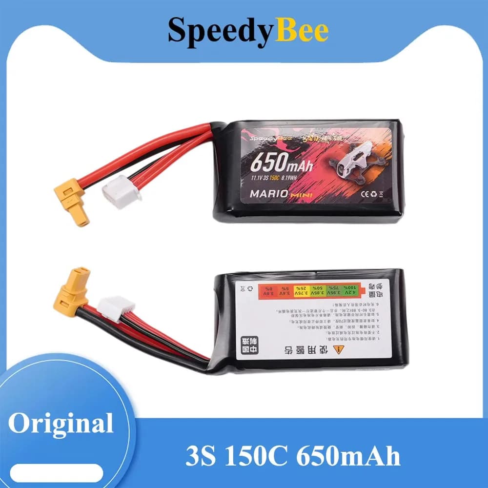 SpeedyBee for FPV  Mario Mini25 3S 150C 650mAh Battery Co-branded New Freestyle Racing DIY Parts