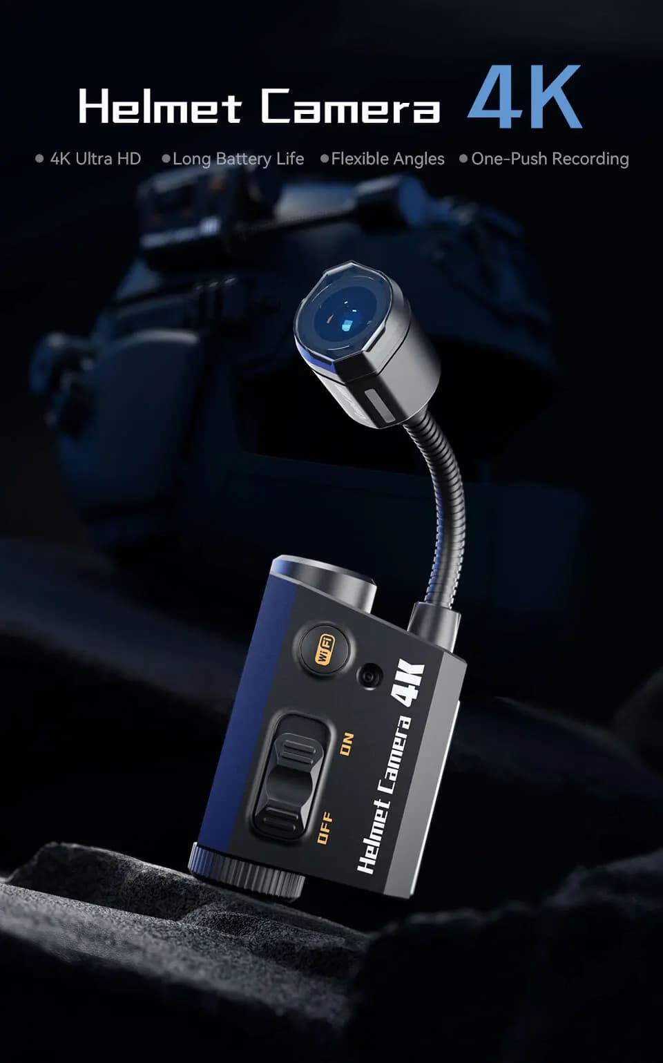 RunCam Helmet Camera 4K Face Mask Recorder Airsoft Recording Long Battery Life 1920*1080 60fps Built-in Wifi 5