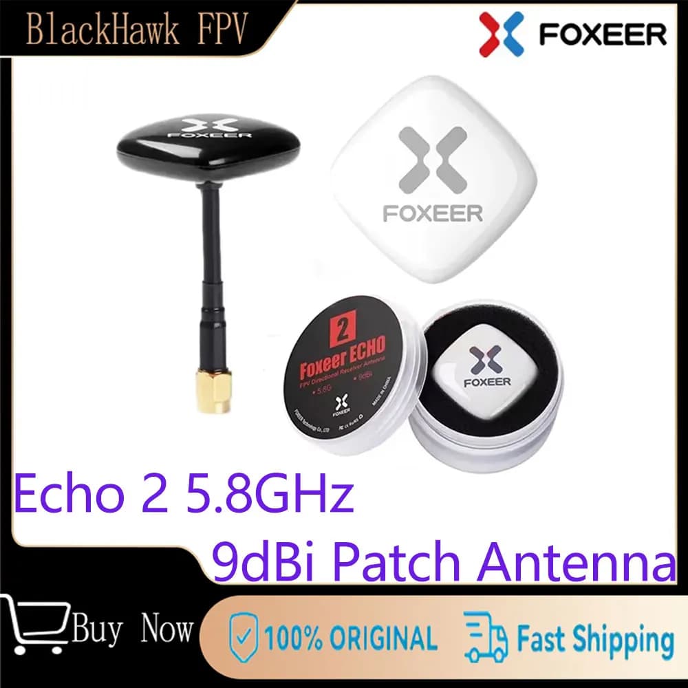Foxeer Echo V2 2 5.8GHz 9dBi Patch Antenna LHCP RHCP for RC Airplane FPV Racing Freestyle Drones VTX VRX Goggles Monitor