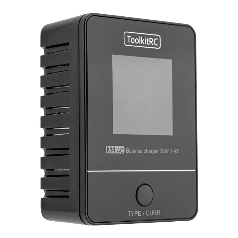 ToolkitRC M4AC 1S 2S 3S Lipo Battery Charger 30W with IPS Display XT30/ XT60 Interface for LiHV NiMh RC Racing Drone Battery 3