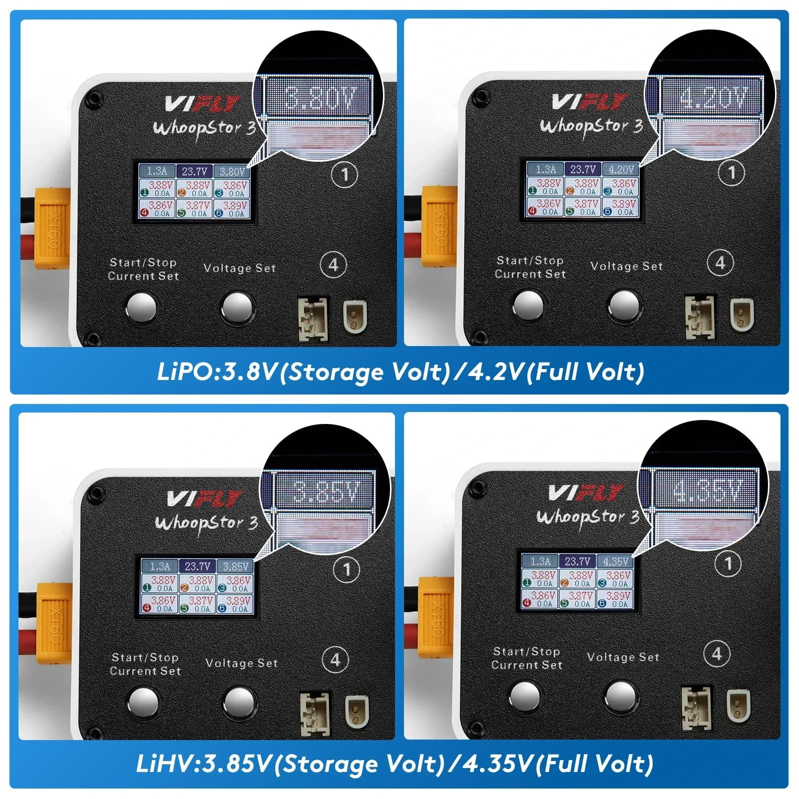 VIFLY WhoopStor 3 V3 6 Ports 1S LIPO Battery Charger Discharger Storage Function 6