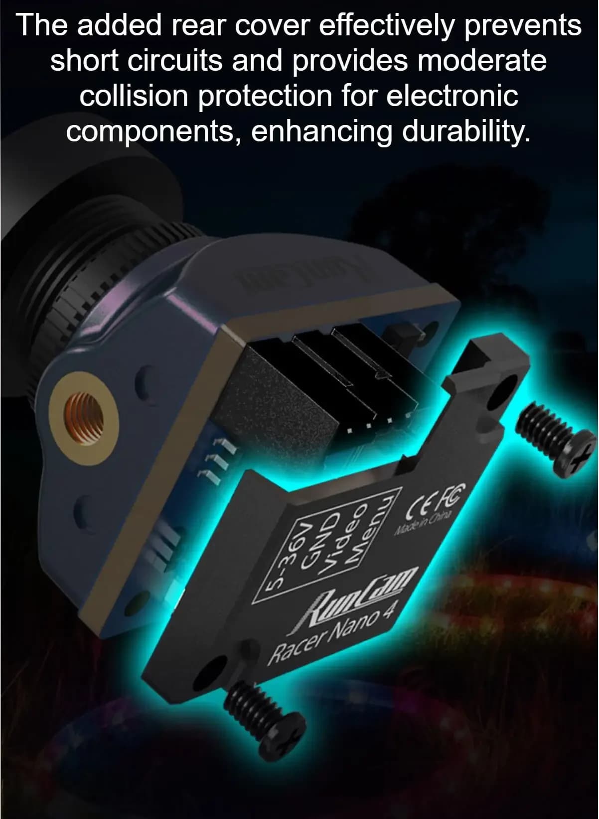 RunCam Racer Nano 4 1200TVL Super WDR CMOS Sensor Camera Waterproof LED Lighting Tracking Mode NTSC/PAL Switchable 4