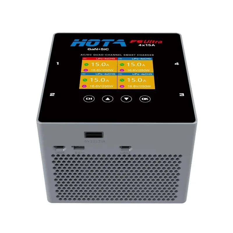 HOTA F6 Ultra 4-Channel Smart Charger 1000W Built-in Power Supply for 1-6S LiPo LiHV Li-ion Laptop FPV Drone Battery 2