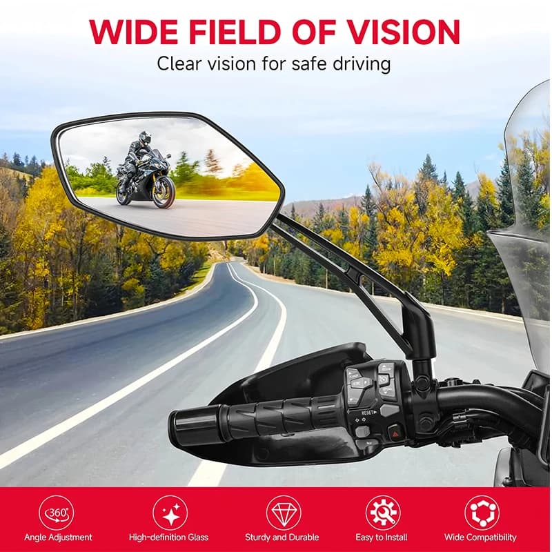 2pcs Wide Angle Motorcycle Rear View Mirrors Handlebar Rearview For Beta Evo rr 250 Racing Enduro Xtrainer fpv pavo20 pro 5in1 5