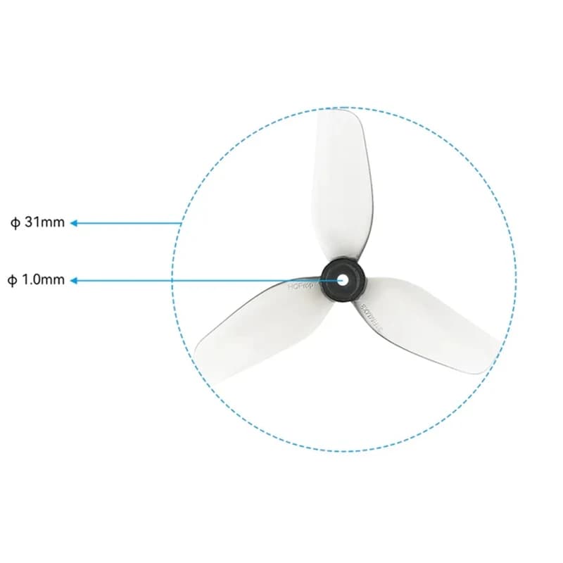 HQProp 31mmX3 Ultralight 3-Blade Propellers 1.0mm Shaft for Meteor65 Meteor65 Pro Air65 Drone 5