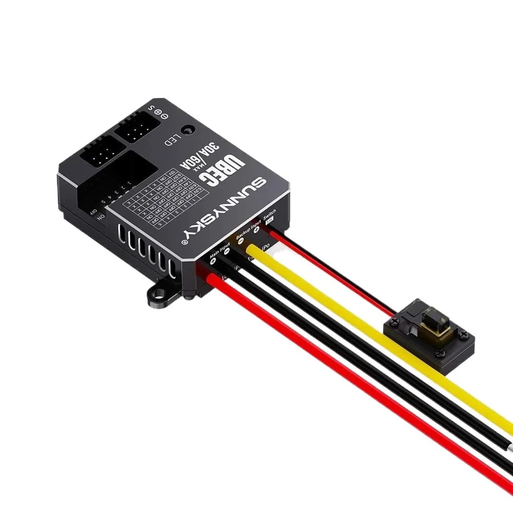 SUNNYSKY 30A HV UBEC 3-18S 9-80V Input Adjustable 5.2/6/7.4/8.4/9/12V Output /8 Parallel Outputs/aluminum Case for RC Model 4