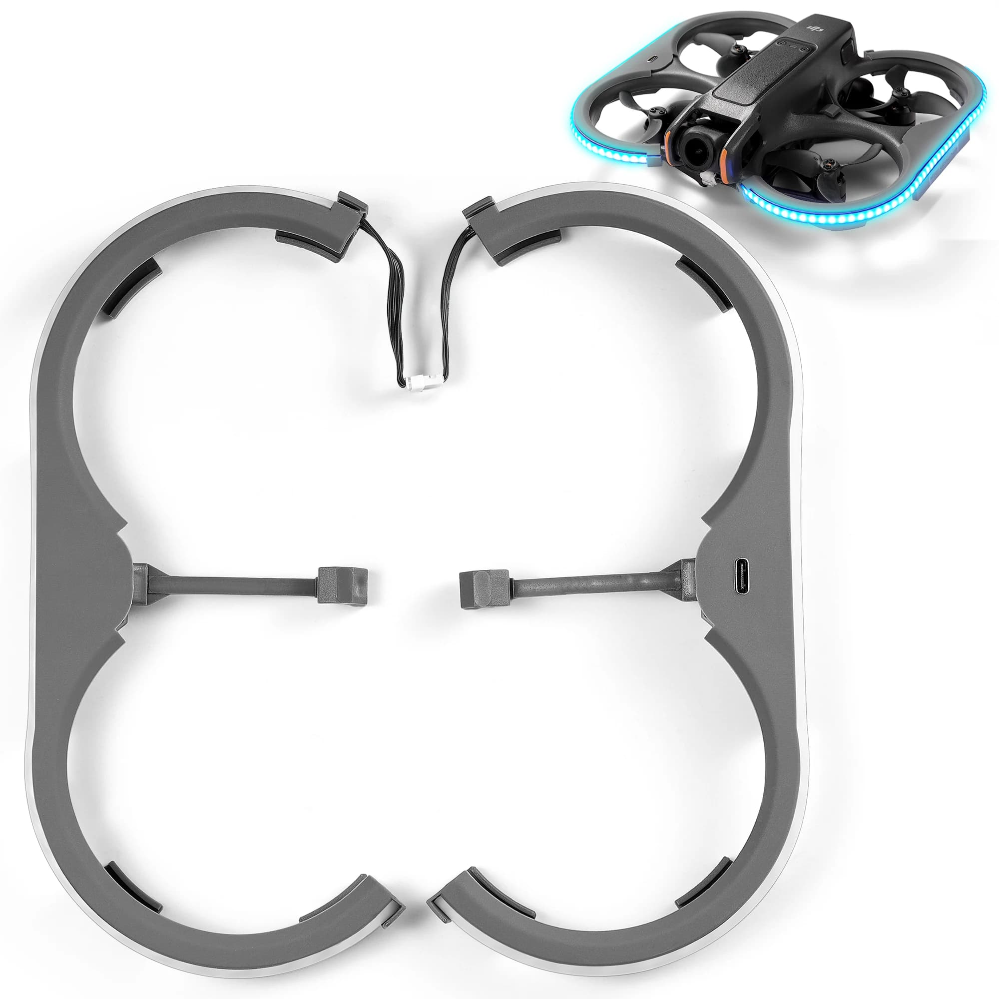 VIFLY NeoHalo Neo2Halo LED Light Strip for DJI Neo or Neo2 or Duct Guards with Colorful LED Strip for DJI Avata 2 4