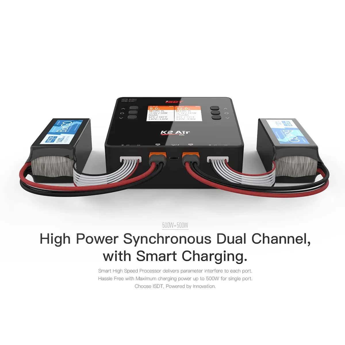 ISDT K2 Air Dual Channel Lipo Battery Charger AC 200W DC 500Wx2 20A Smart Balance Discharger for Life Lilon LiHV NiMH PB Battery 2
