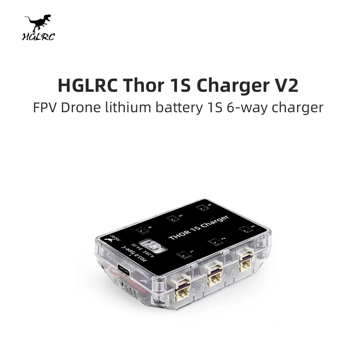 1s 6-way Parallel Charging Board Lipo/lihv Charger Hglrc Thor 1s Charger V2 Compatible With Ph2.0 Bt2.0 A30 Mx20 Connector 2
