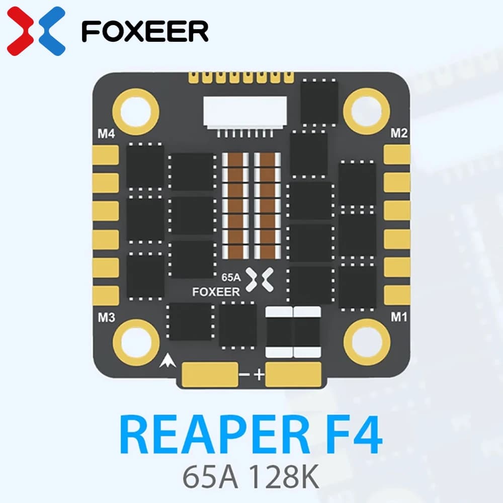 FOXEER Reaper F4 128K 65A ESC BLHeli32 4in1 3-8S Lipo Input Signal DShot 150/ 300/ 600/ 1200/ MultiShot/OneShot for RC FPV Drone