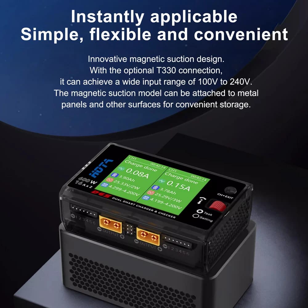 HOTA D6S 600W Dual Channel RC Battery Charger Smart Balance Charger 2S-6S Lipo LiHV for RC Drone FPV Model Aircraft RC 5