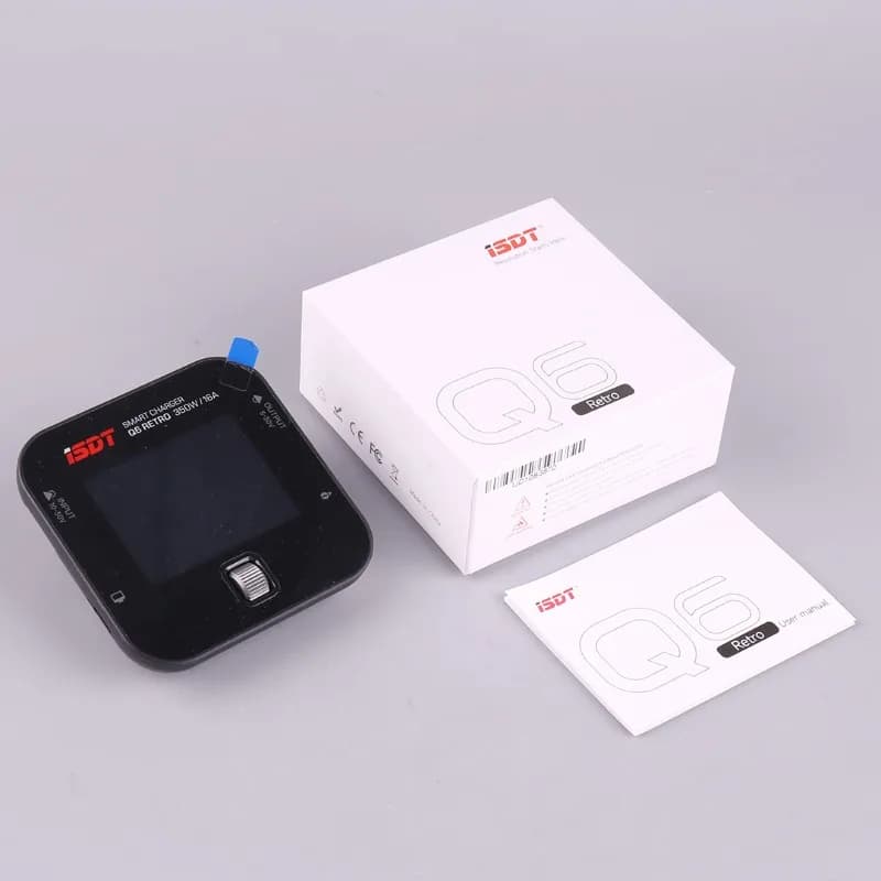 ISDT Q6 Retro DC Charger/Discharger 350W 16A 2-6S LiPo/LiHv/LiIon Compact Smart Fast Charge for RC Cars Drones Batteries 6