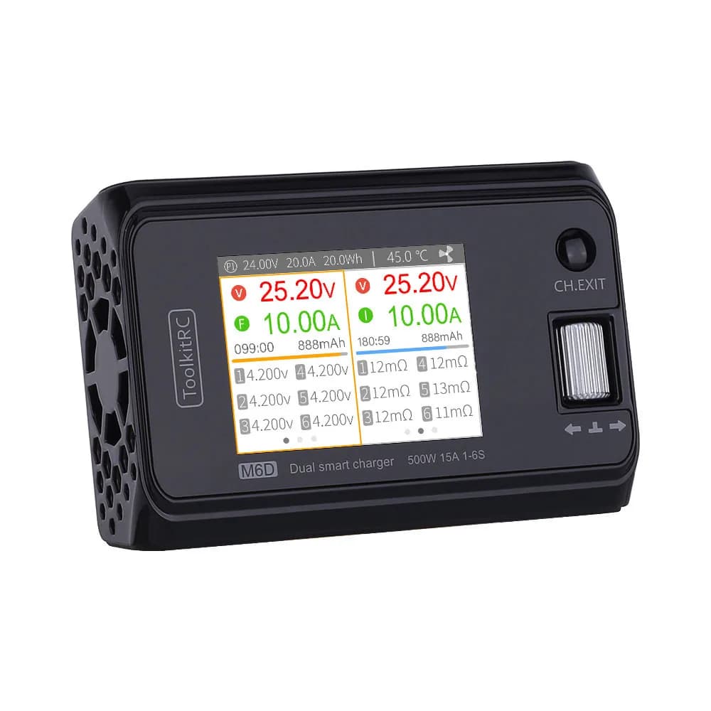 2023 ToolkitRC M6D V3 500W 15A DC Dual Channel MINI Smart Charger Discharger For 1-6S Lipo Battery FPV Model Spare Part Replace 6