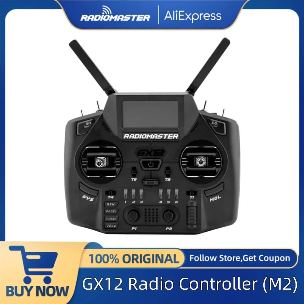 Radiomaster GX12 ELRS 2.4GHz / 900MHz Dual-Band 1000Hz 3D Digital CNC Hall Gimbal Gemini-X EXpressLRS Radio Controller M2