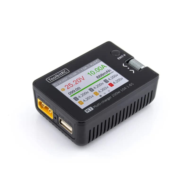 ToolkitRC M7 Balance Charger Discharger Multi Function Charger for 1-6S Lipo Battery RC Airplanes Fixed-Wing Lithium Battery 4