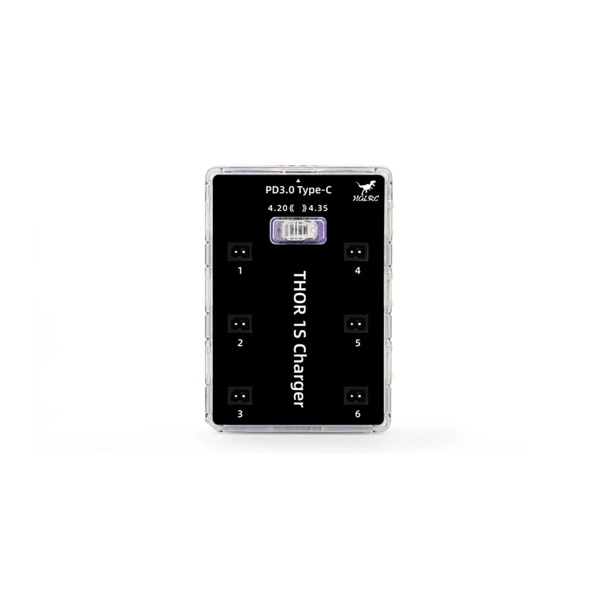 HGLRC Thor 1S Charger V2 6-way parallel charging board supports PH2.0 & MX2.0 & A30 & BT2.0 connector PD3.0 Type C 12V interface 6