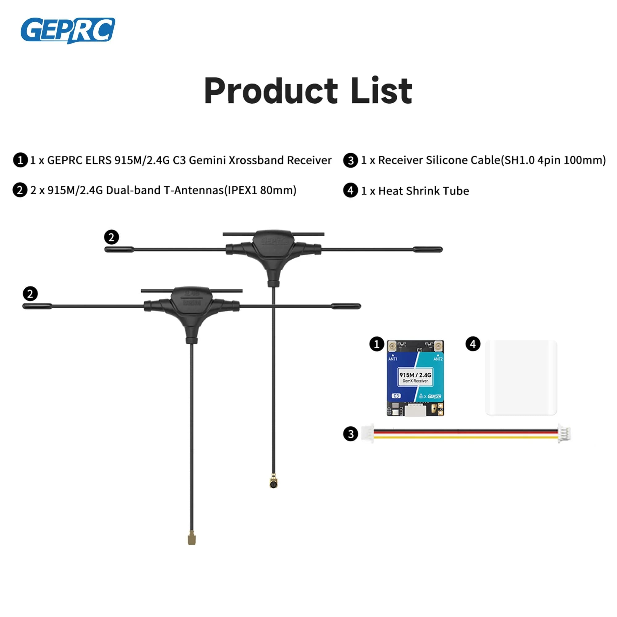 GEPRC ELRS 915M/2.4G C3 Gemini Xrossband Receiver TX Module Dual-RF Chip 1000Hz FPV Quadcopter Longrange Freestyle Drone Parts 2