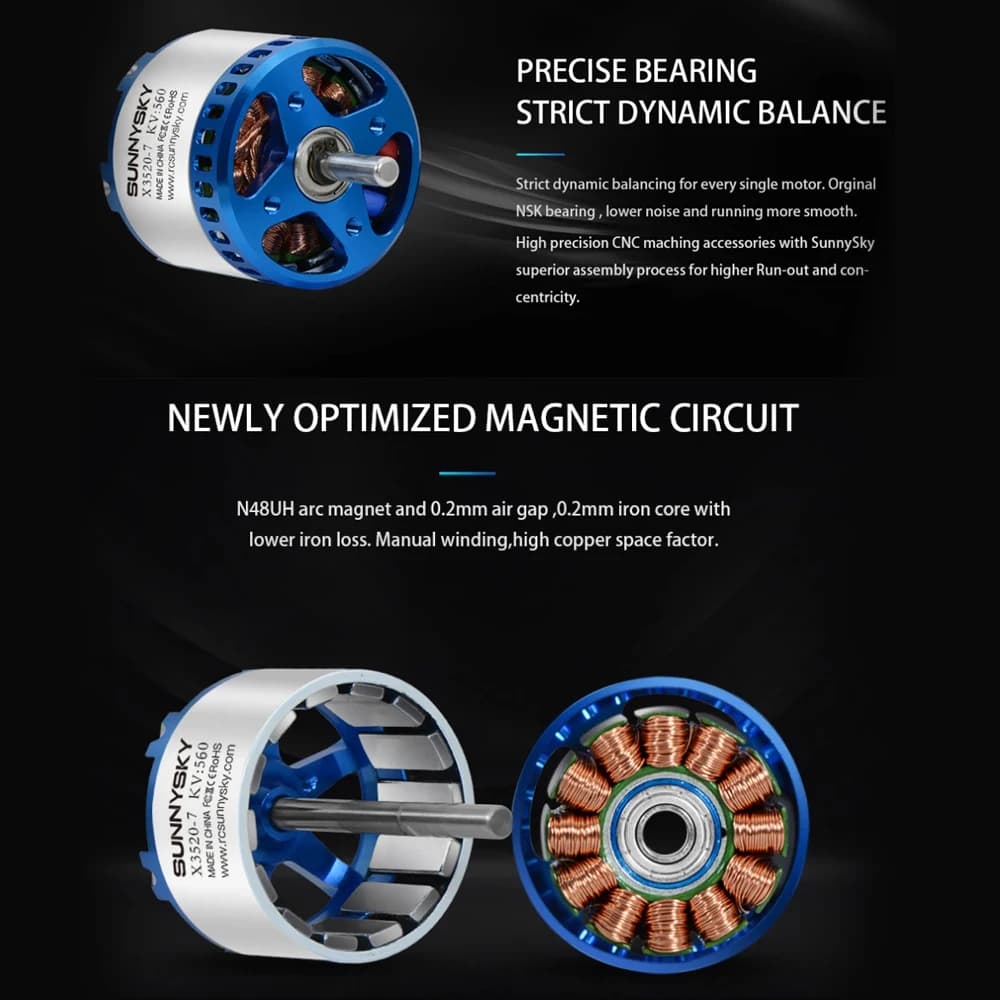 SUNNYSKY X3520-III X3530-III 560KV Brushless Motor with Box for RC Quadcopter Airplanes Fixed Wing Plane O 3