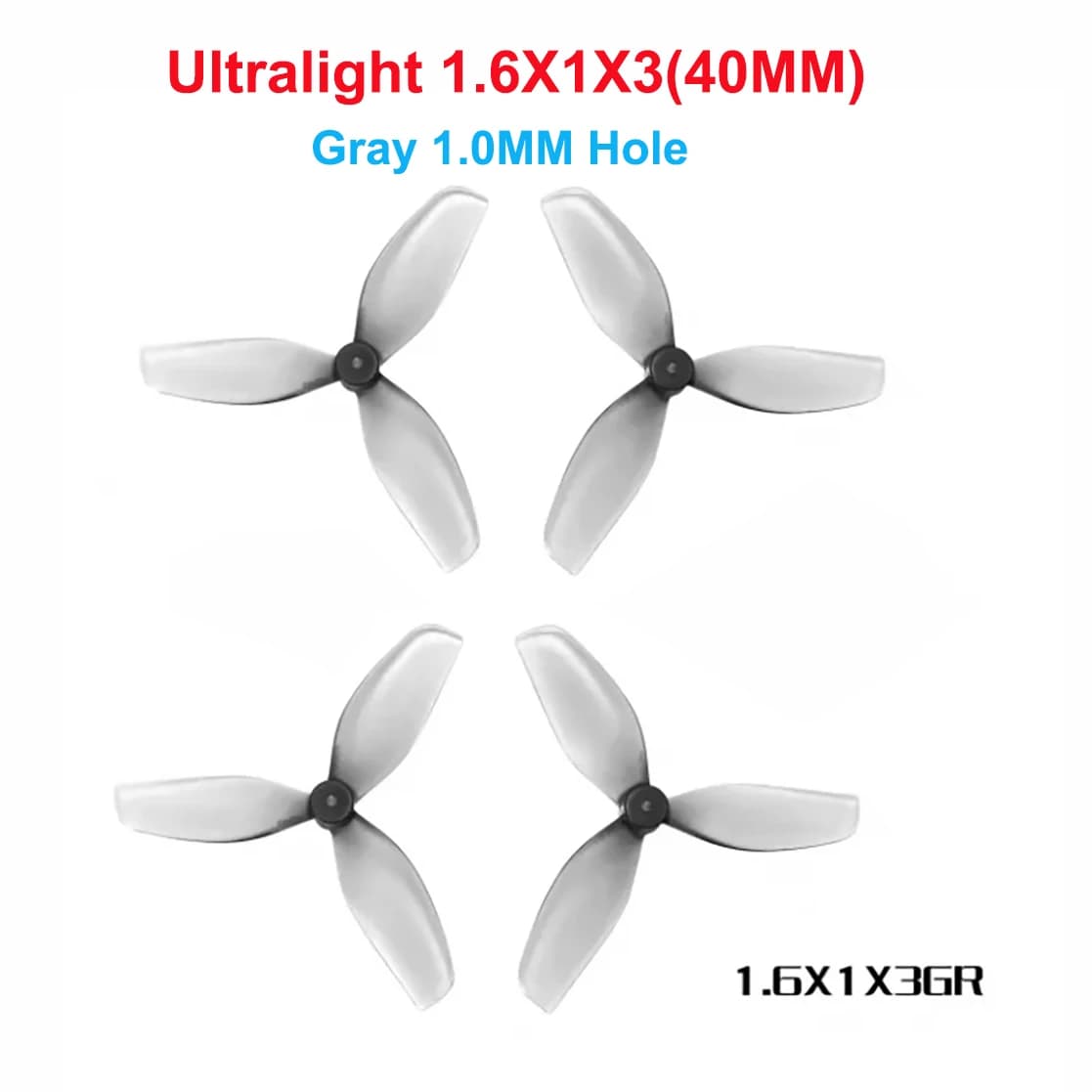 HQProp 40MM 1.6X1X3 1.6X1.2X2 Hollow Cup Propeller Dia 40mm 2-Blade 3-Blades 1mm 1.5mm Shaft Hole for Drone RC Model Airplane 3