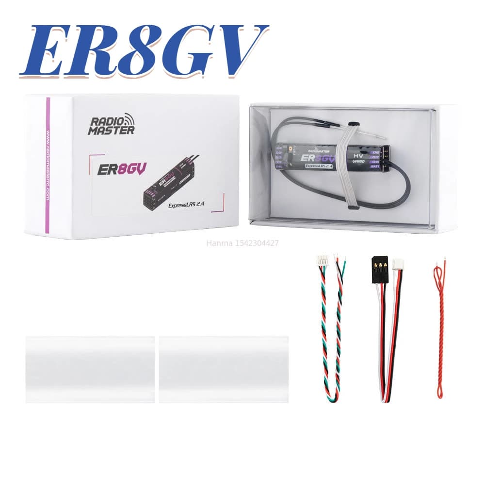 New Radiomaster ER8GV 8CH PWM CRSF ExpressLRS Dual Antenna Receiver 2.4Ghz 100mw Support Voltage Telemetry