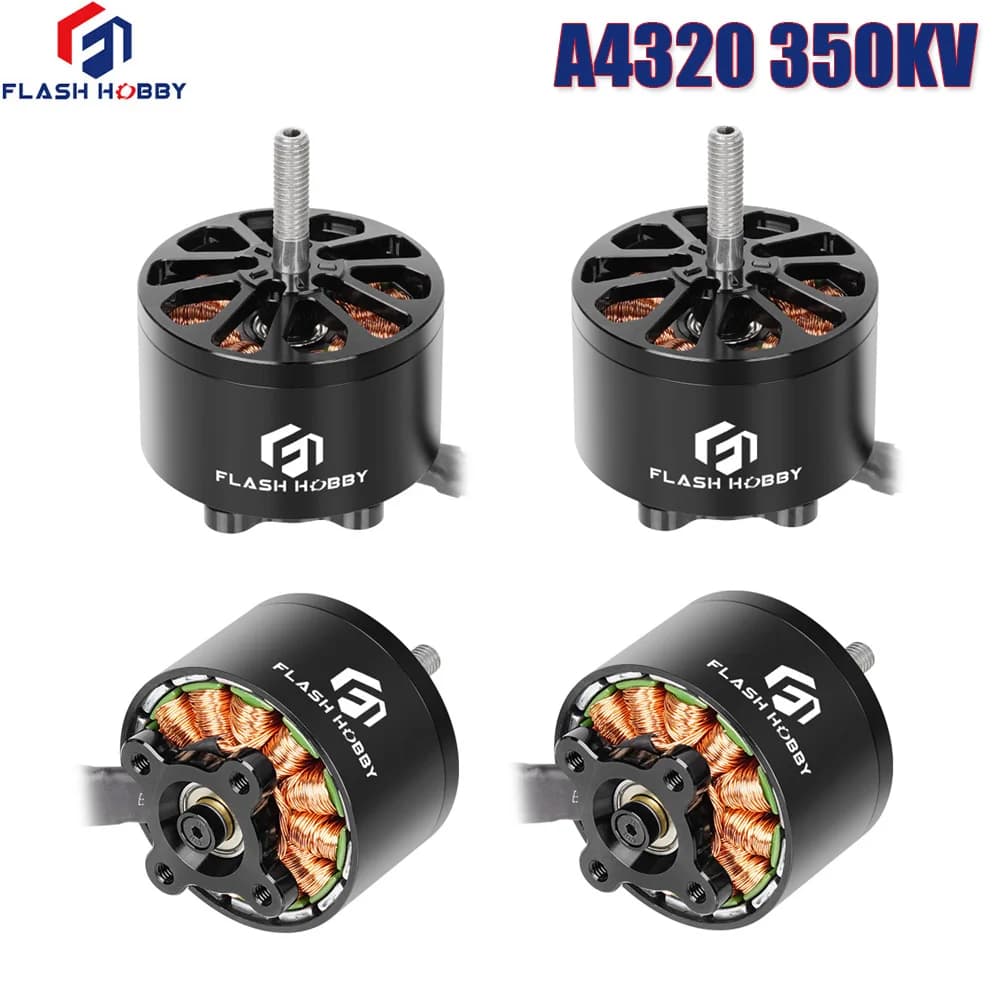 4 Pieces Flashhobby A4320 4320 350KV 6-12S High Speed Brushless Motor Long Range X-Class RC FPV Drone Model Parts Accessories 5