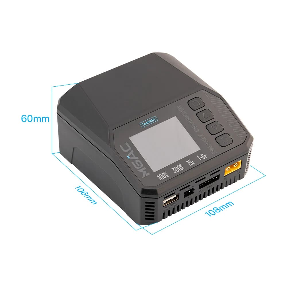 ToolkitRC M6AC Smart Lipo Battery Charger Discharger AC 120W DC300W MAX30A for 1-6S Battery FPV Model Spare Part LiHV LIFE LILON 5