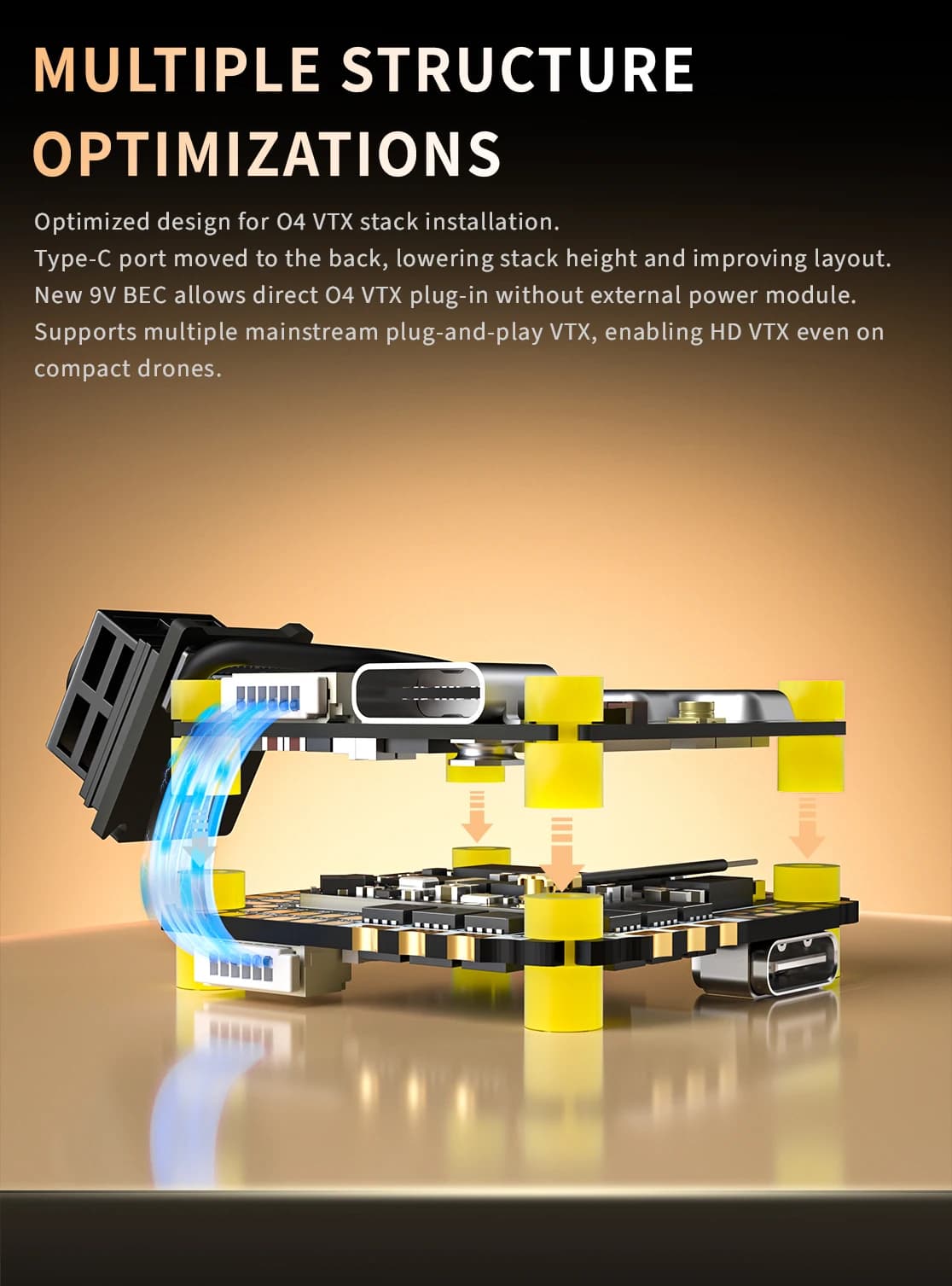 SpeedyBee F405 AIO V2 35-40A 25.5x25.5 3-6S Dual BEC ICM42688 Flight Control and ESC Integrated Model Aircraft Controller 3