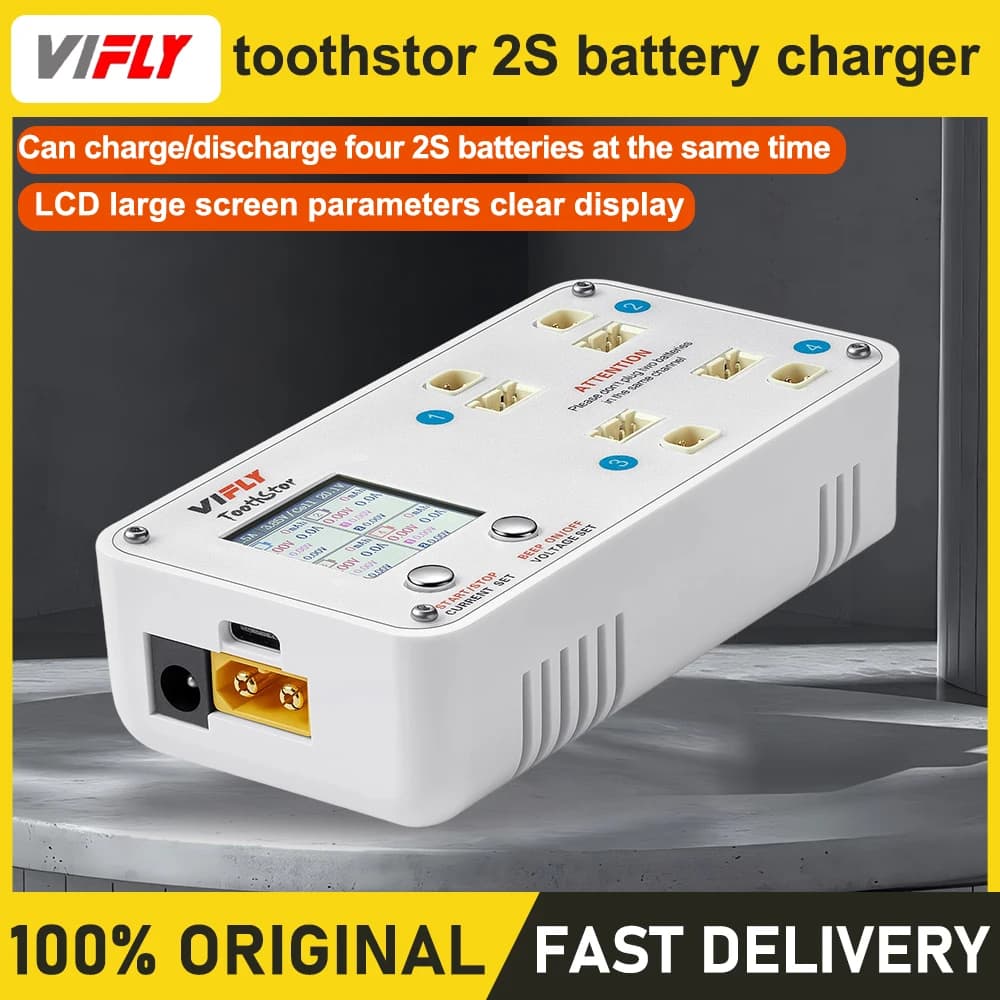 VIFLY toothstor Drone Traversal Loop 2S battery charger Toothstor supports BT3.0 and XH2.54 Multiple Power Input