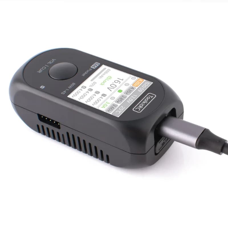 ToolkitRC M4Pocket 80W 5A MINI Smart Balance Charger input USB-C XT30 XT60 Output For 1-4S Lipo LiHv LiFe Battery 4