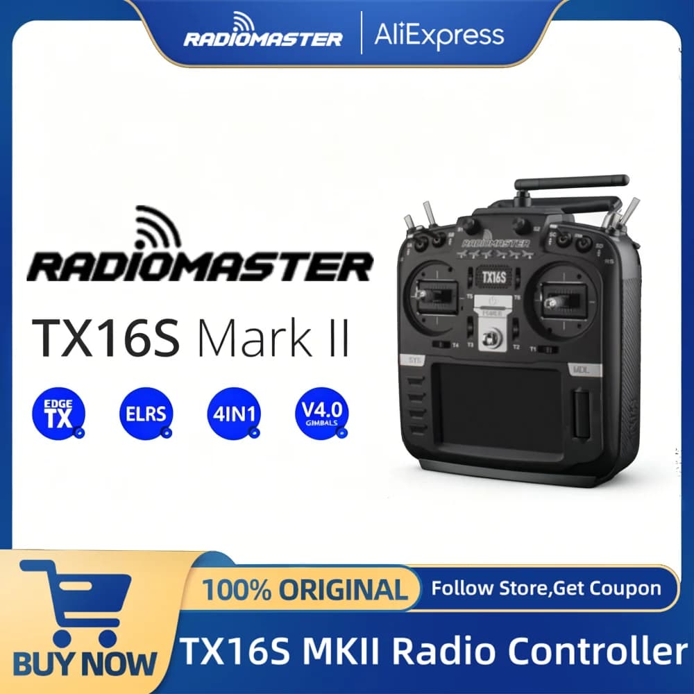 Radiomaster TX16S MKII V4.0 2.4G 16CH Hall Gimbals Transmitter ELRS 4IN1 4.3" IPS Touch Screen EdgeTX OpenTX for FPV Drone Car