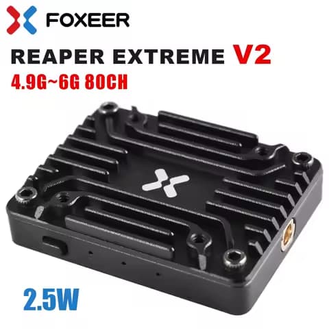 FOXEER Reaper Extreme 5.8G 2.5W 80CH FPV 4.9G~6G VTX 25mW 200mW 500mW 1.5W 2.5WAdjustable 2-8S 20X20mm for RC FPV Model